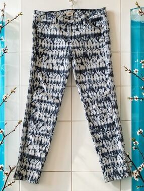 Isabel Marant × H&M Blue Black and White Tie-Dye Skinny Jeans
